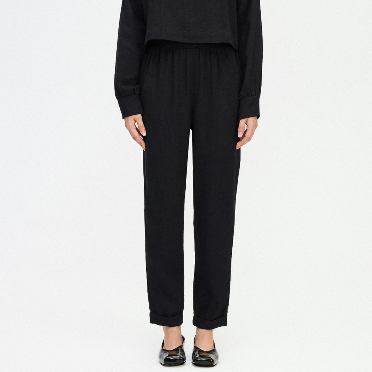 Flat Black Slouchy Pants