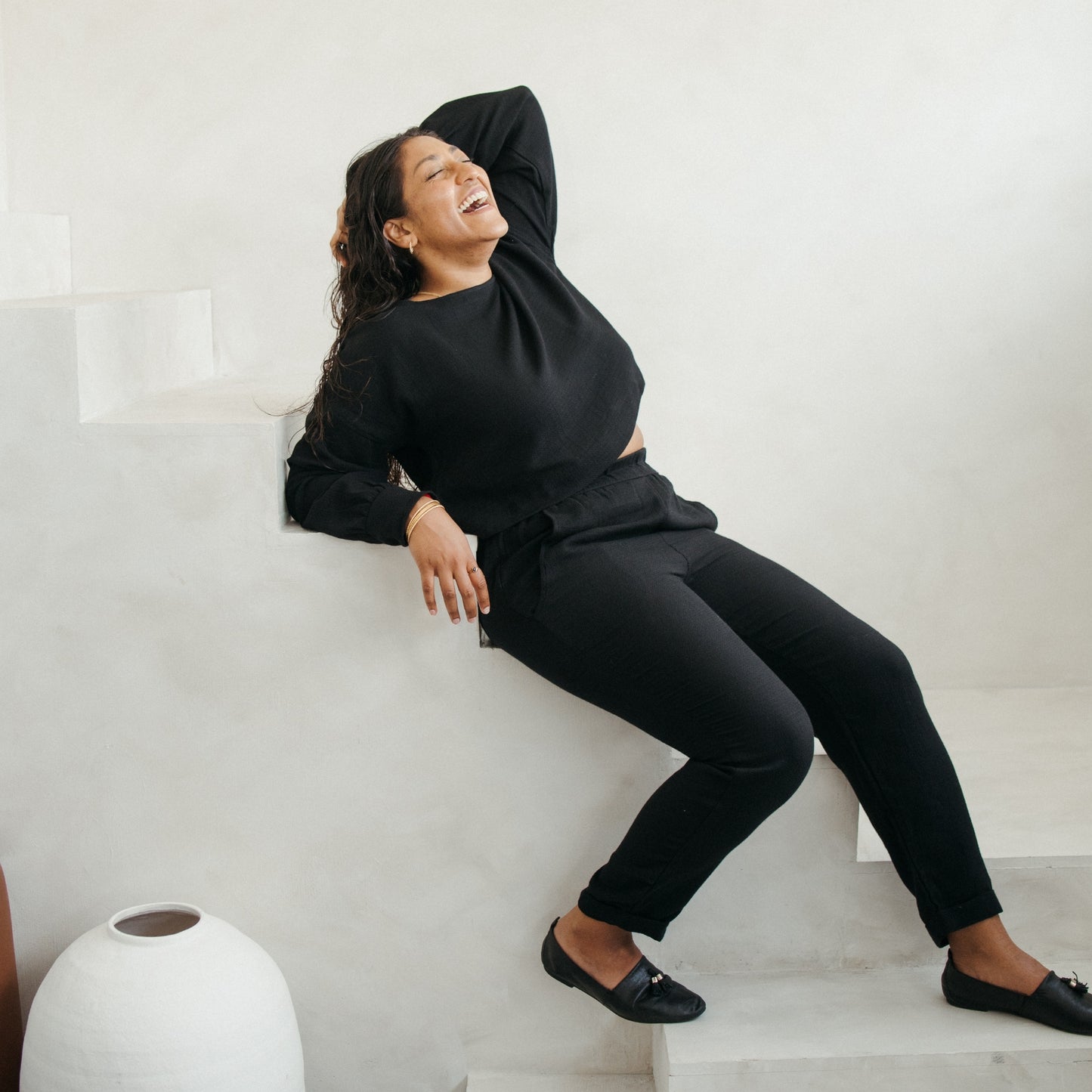 Flat Black Slouchy Pants