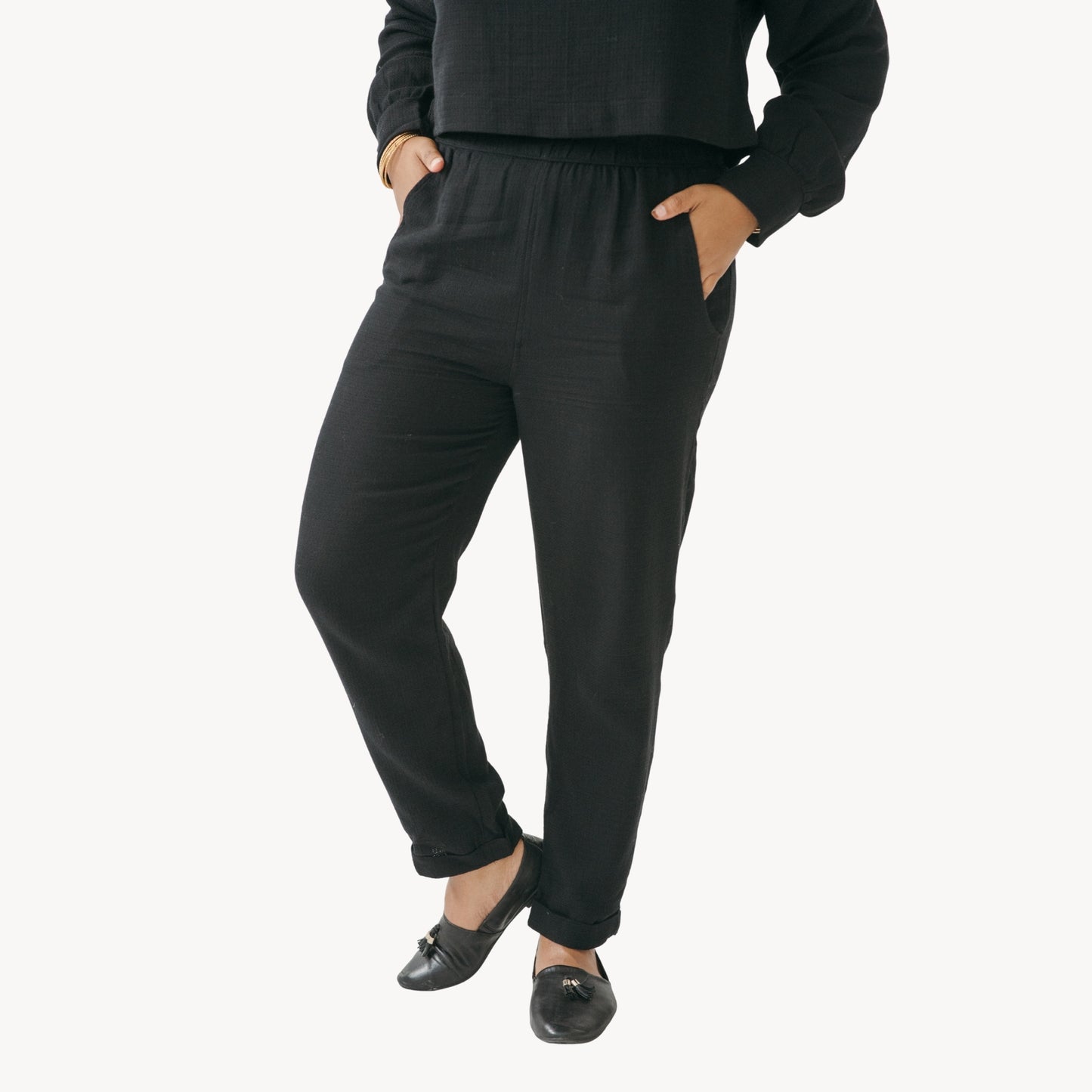 Flat Black Slouchy Pants