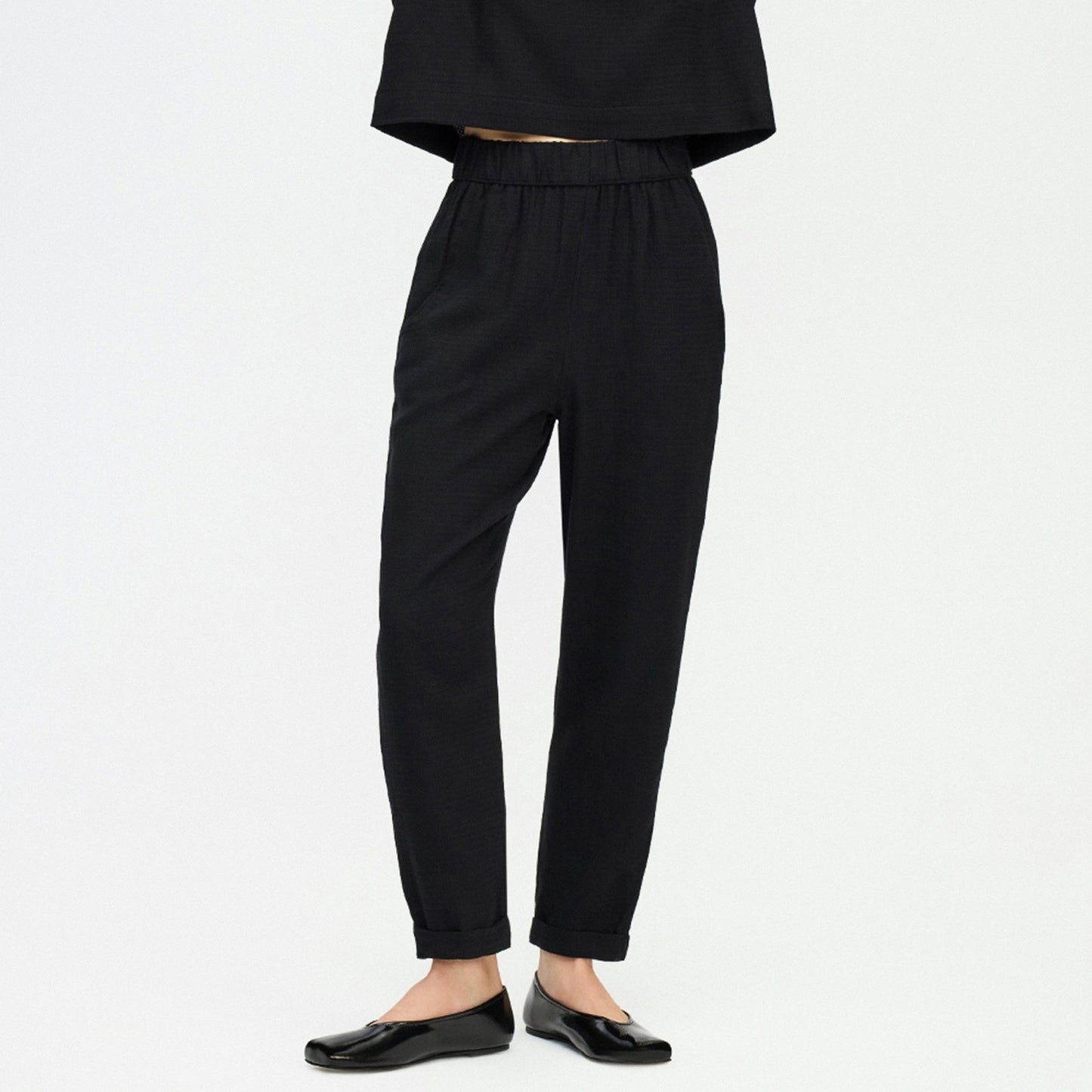 Flat Black Slouchy Pants