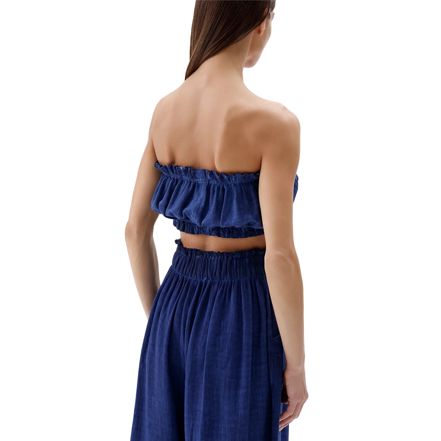 Linen-Cotton Bandeau Top #color_royal