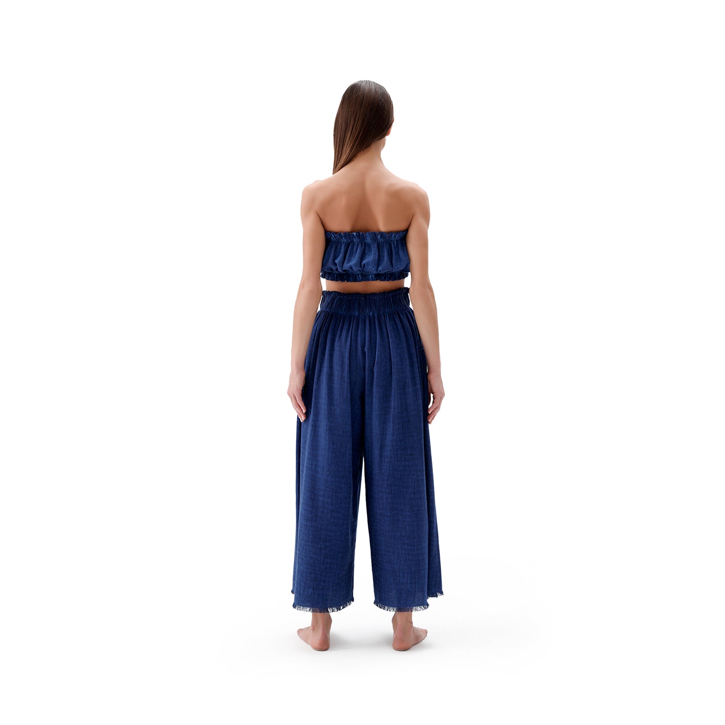 Linen-Cotton Bandeau Top #color_royal