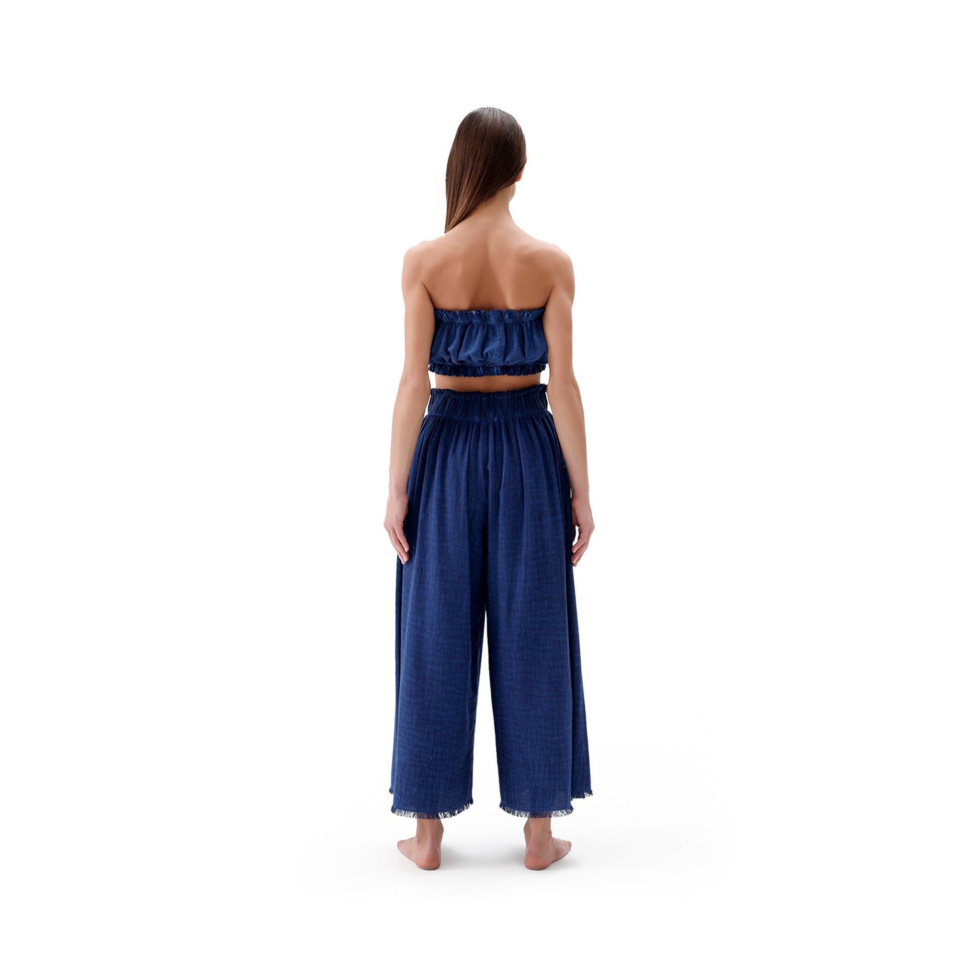 Linen-Cotton Bandeau Top #color_royal