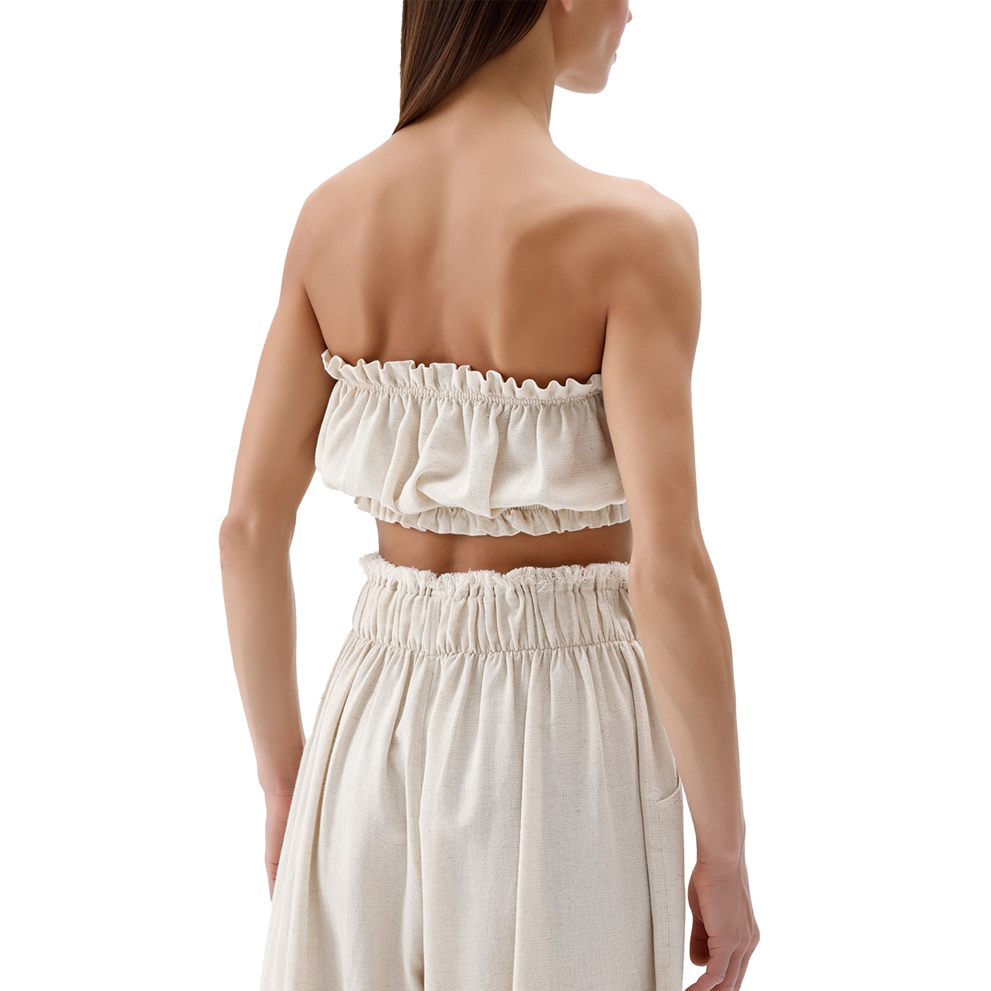 Linen-Cotton Bandeau Top #color_natural