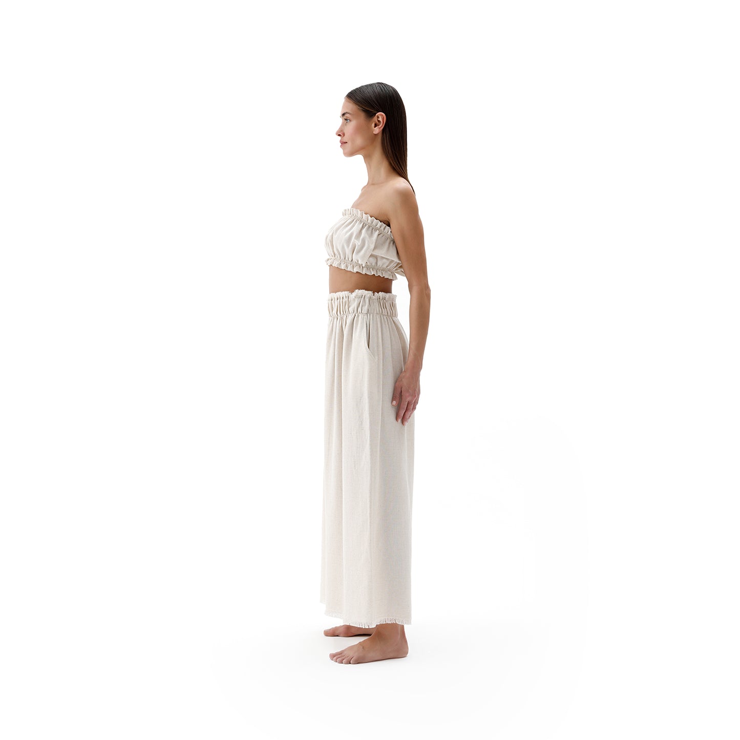Linen-Cotton Bandeau Top #color_natural