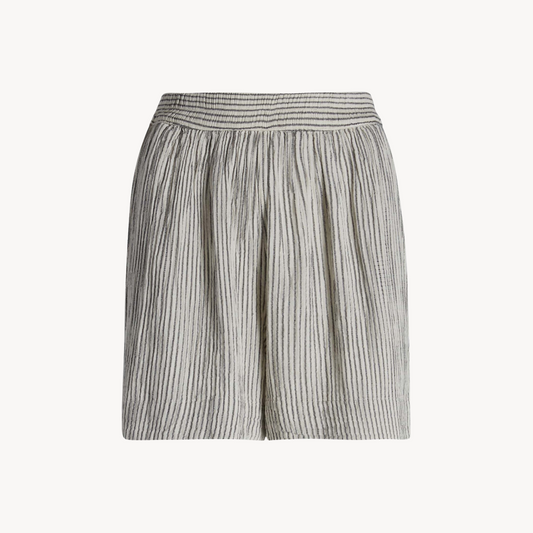 Striped Crinkle Cotton Shorts