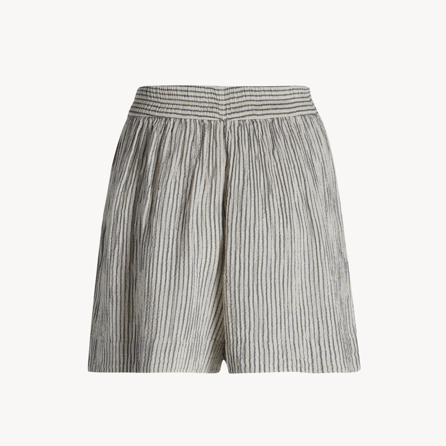 Striped Crinkle Cotton Shorts