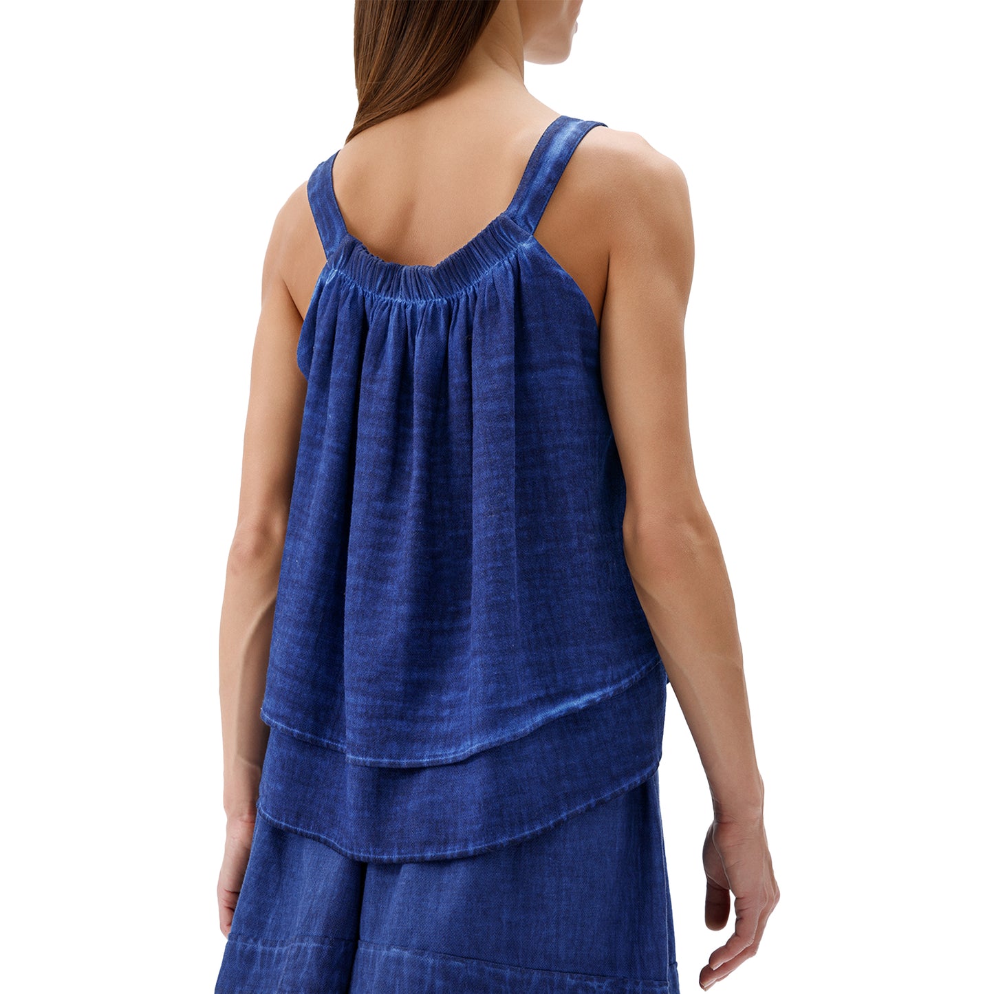 Linen-Cotton Tank Blouse #color_royal