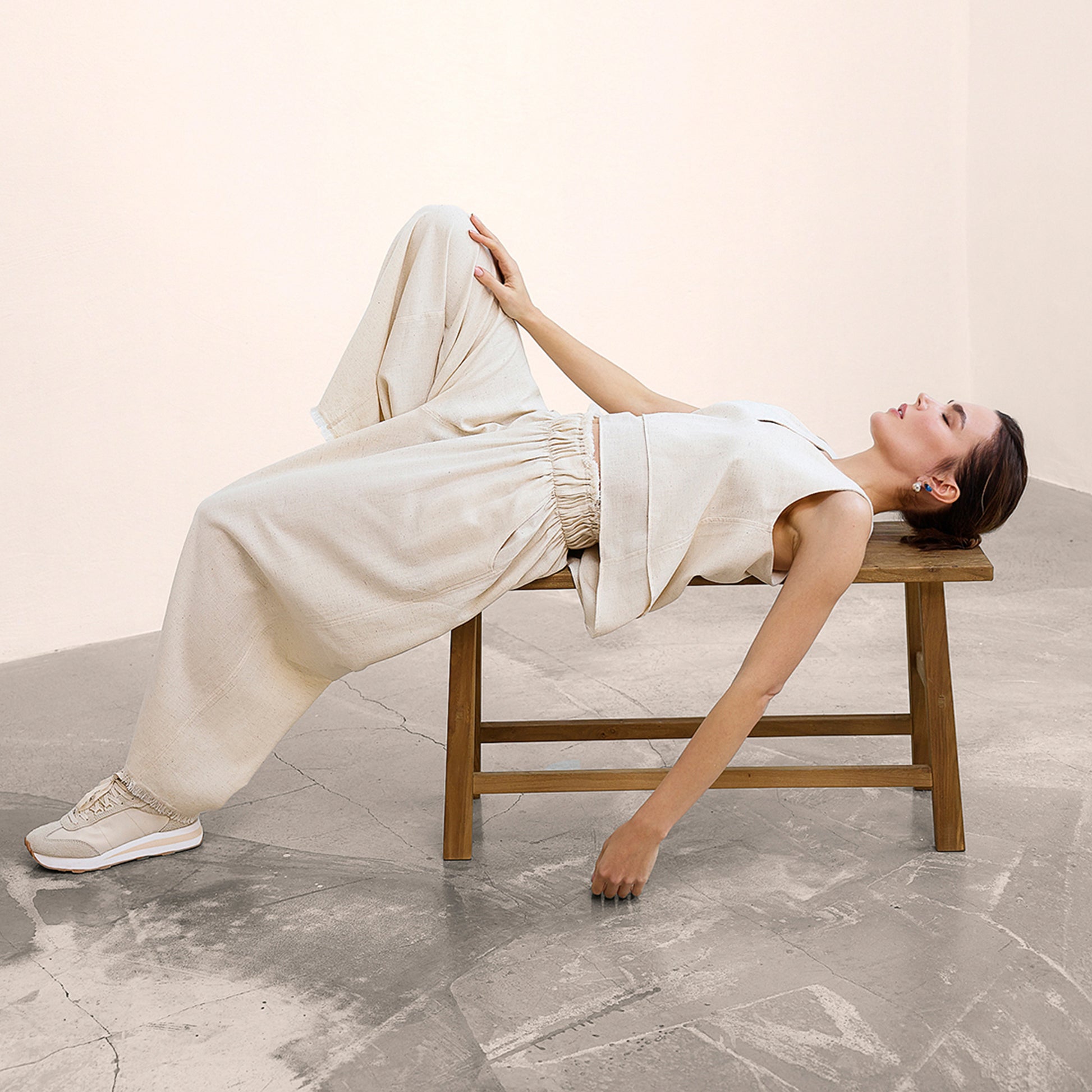 Linen-Cotton Tank Blouse #color_natural