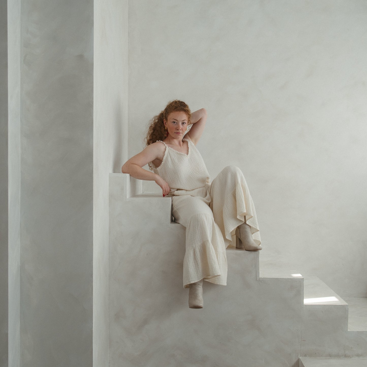 POKOLOKO Crinkle Ruffled Pants #color_crinkle-cream