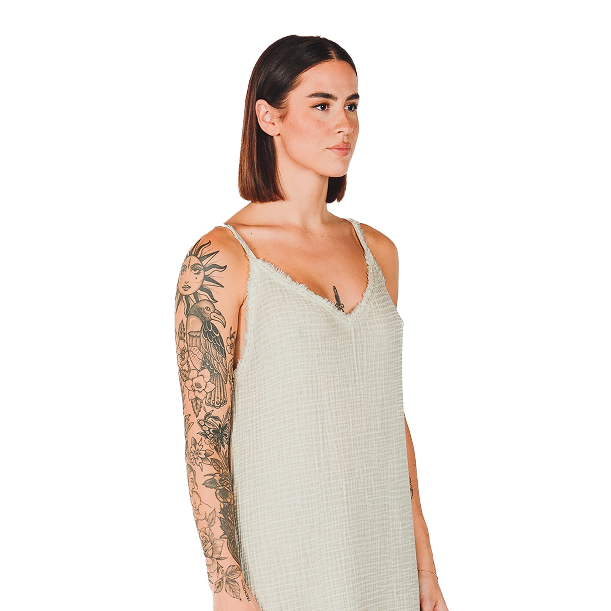 POKOLOKO Crinkle Strappy Dress #color_crinkle-grey