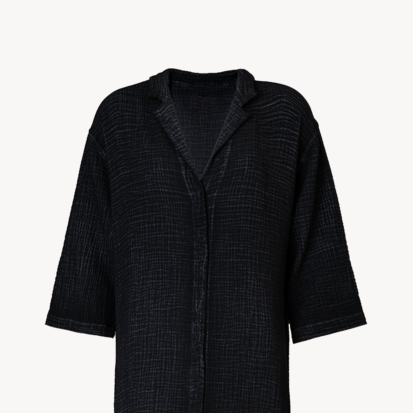POKOLOKO Crinkle Shirt Dress #color_crinkle-black