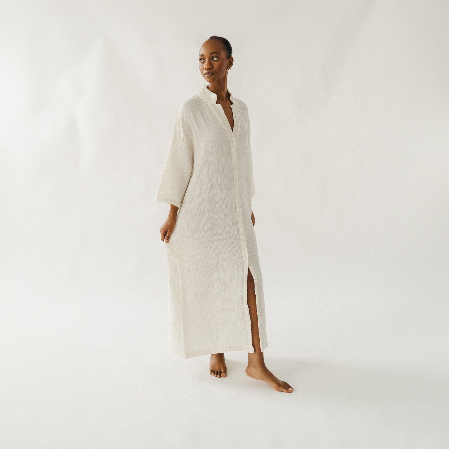 POKOLOKO Crinkle Shirt Dress #color_crinkle-cream