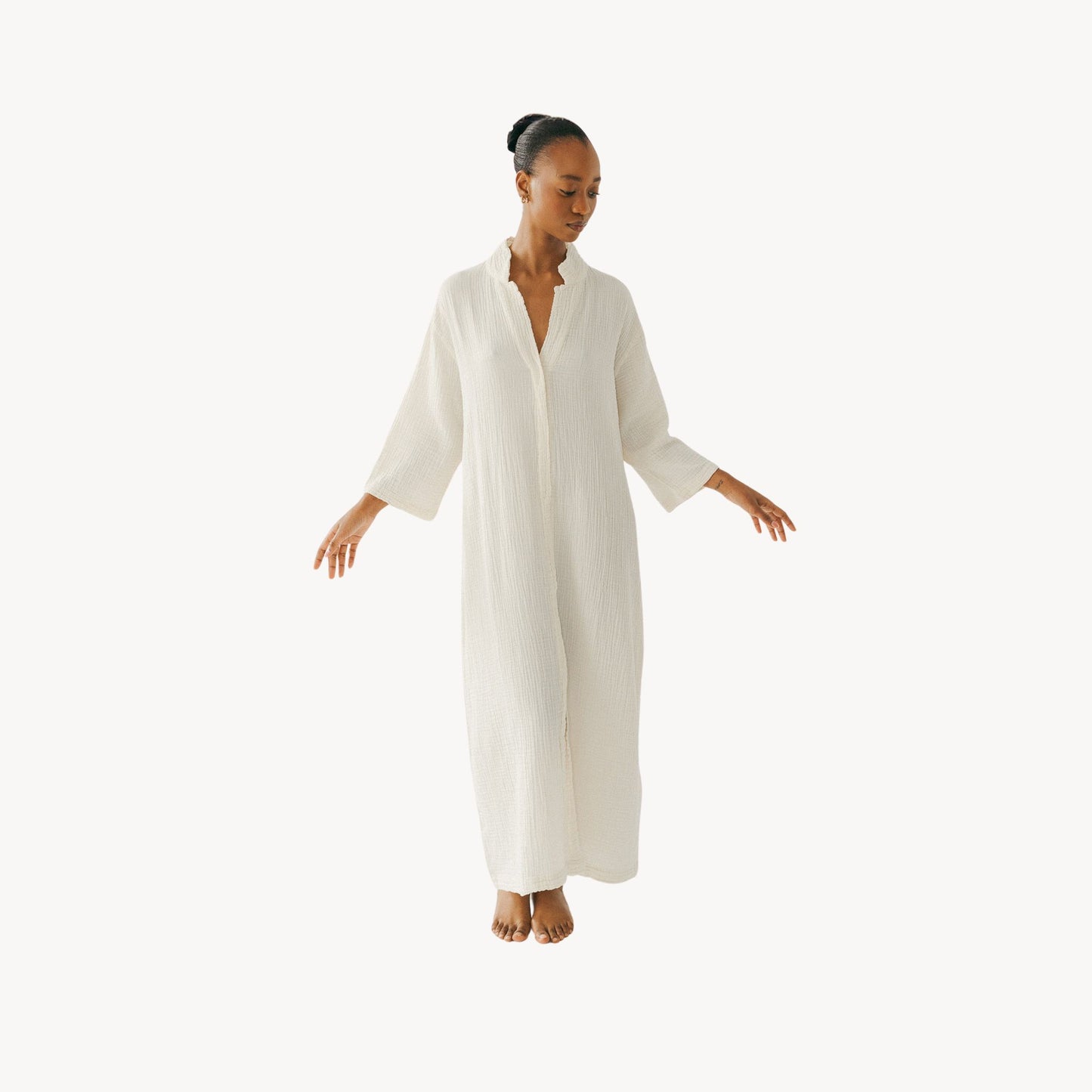 POKOLOKO Crinkle Shirt Dress #color_crinkle-cream