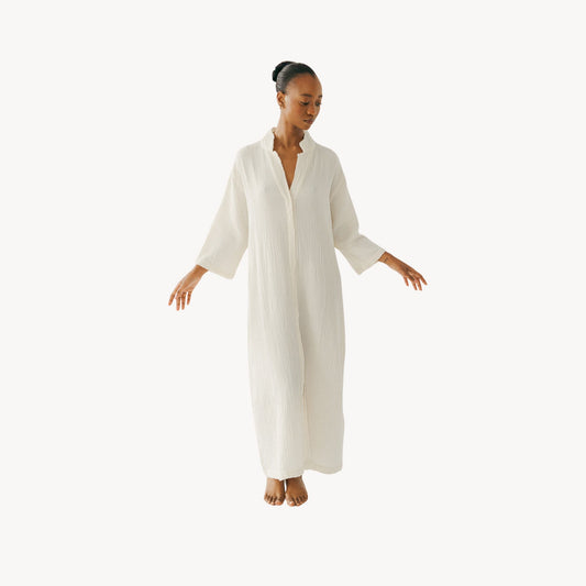 POKOLOKO Crinkle Shirt Dress #color_crinkle-cream