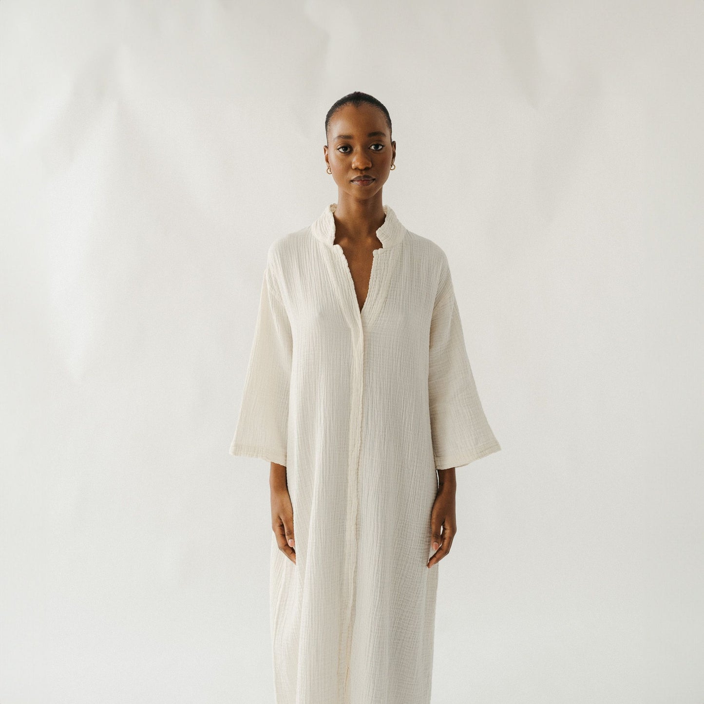 POKOLOKO Crinkle Shirt Dress #color_crinkle-cream