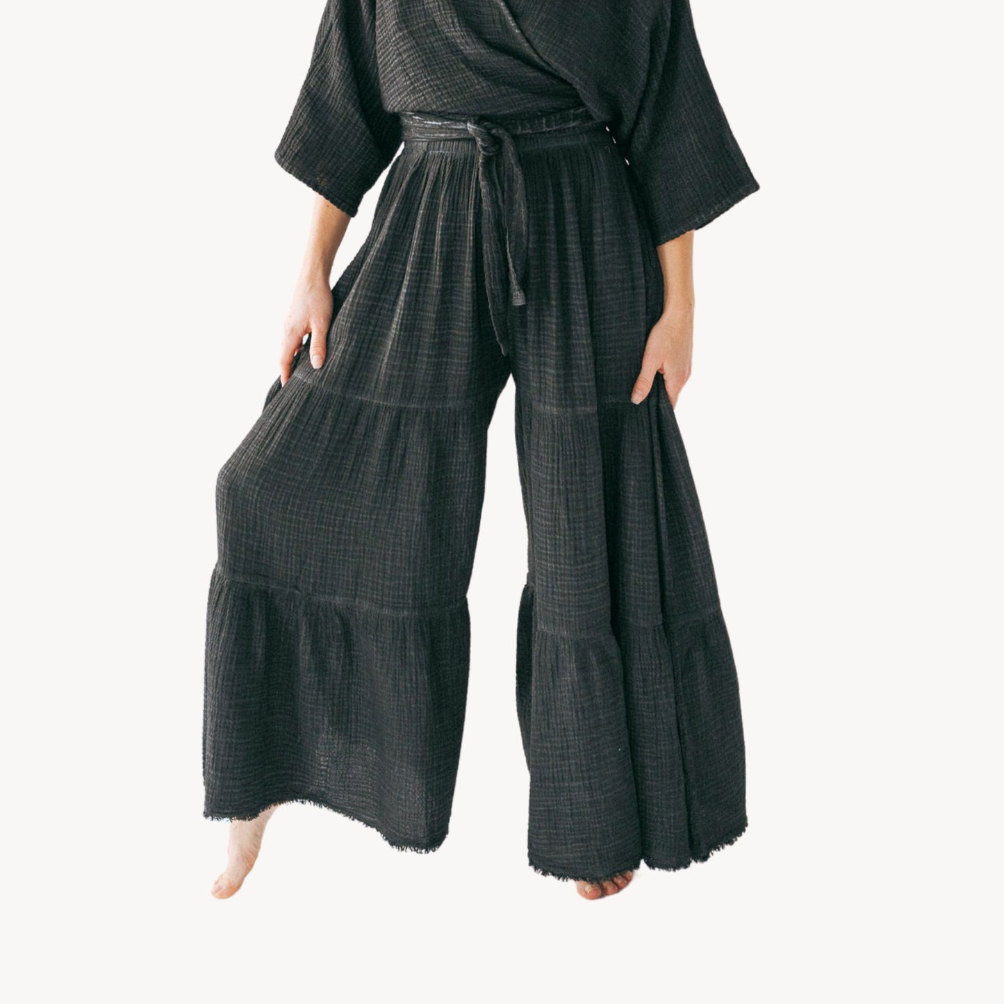 POKOLOKO Crinkle Skirt Pants #color_crinkle-black