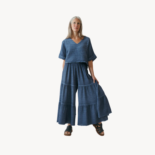 POKOLOKO Crinkle Skirt Pants #color_crinkle-denim
