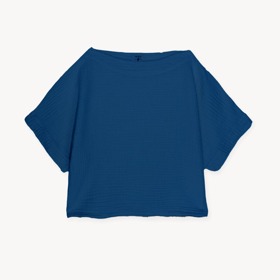 POKOLOKO Crinkle Boat Top #color_crinkle-denim