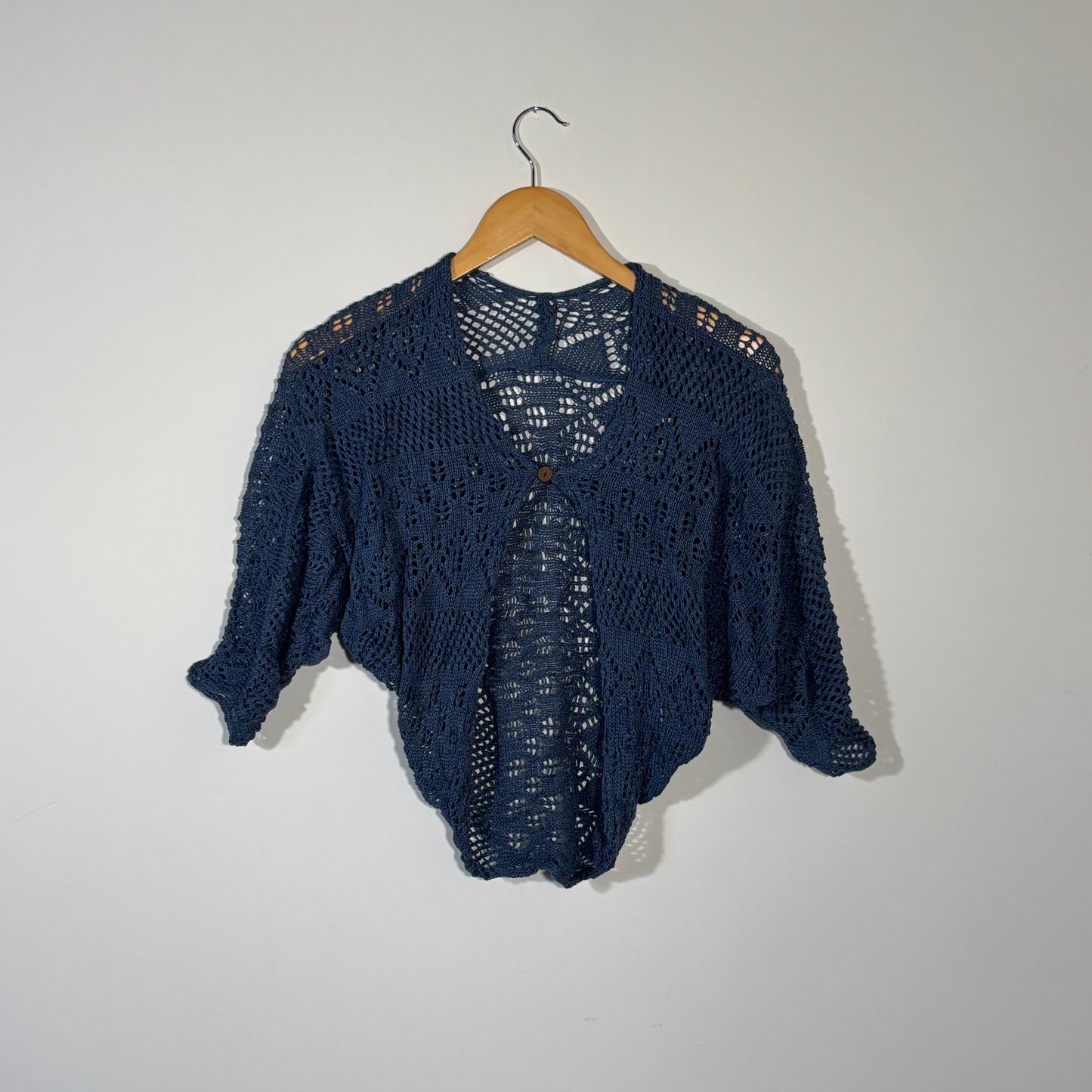 Knit Blue Cropped Cardigan