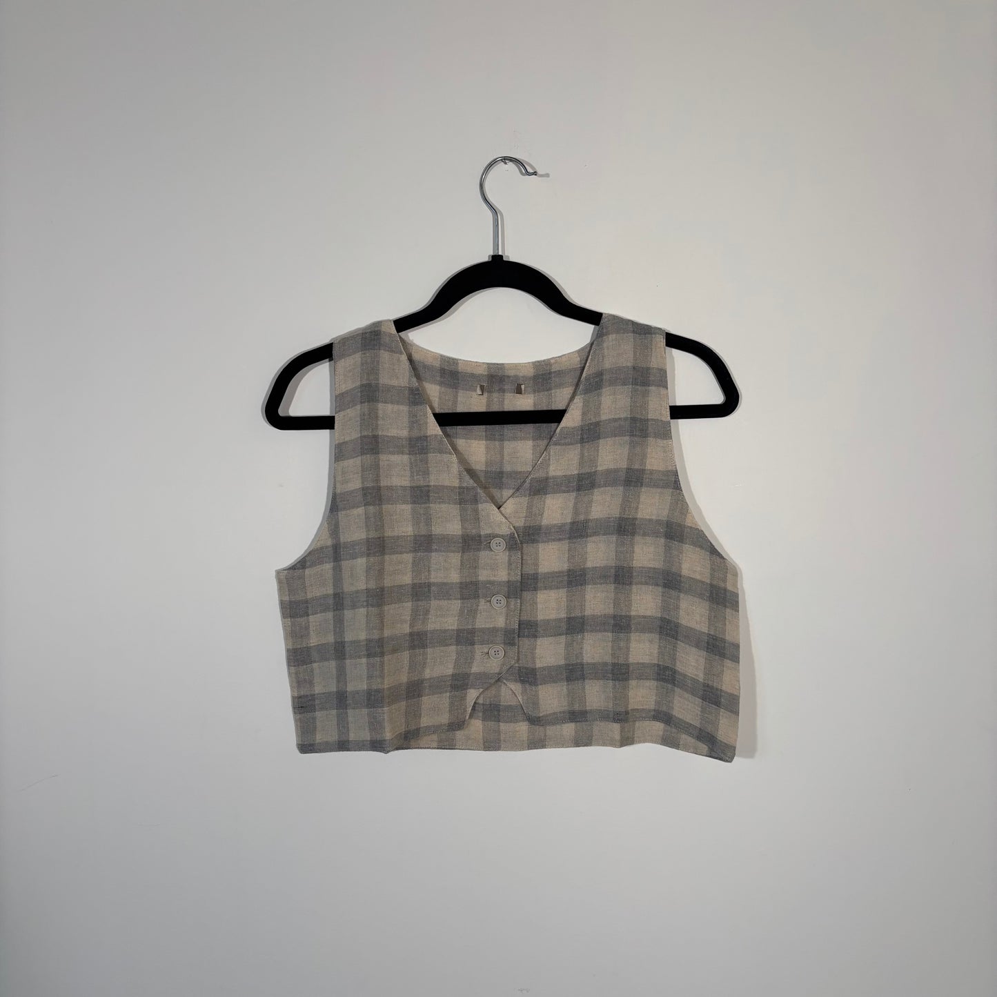 Grey Plaid Tank Vest