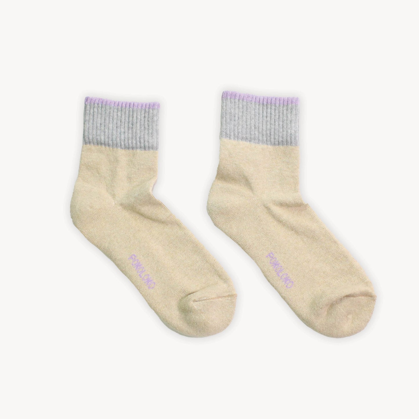 POKOLOKO Block Pima Socks #color_block-pima-beige-grey