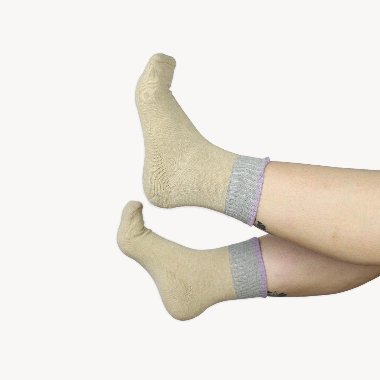 OKOLOKO Block Pima Socks #color_block-pima-beige-grey