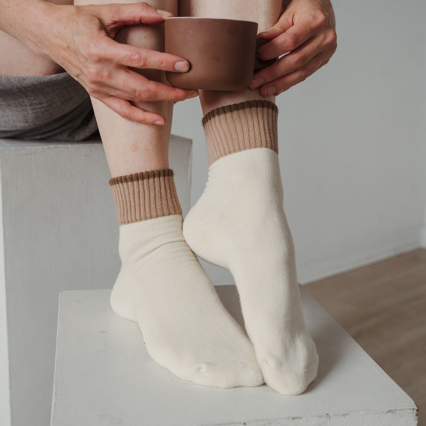 POKOLOKO Block Pima Socks #color_block-sandbanks