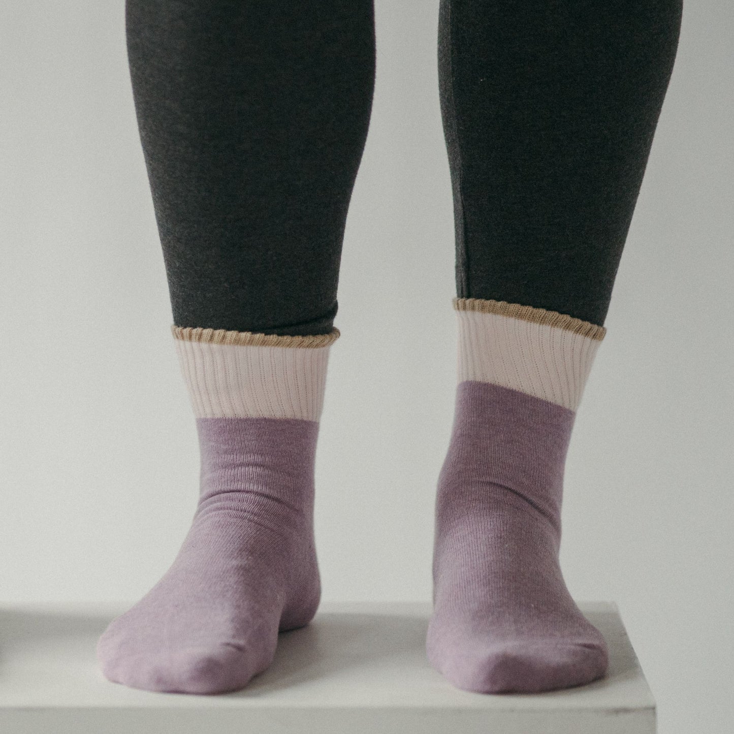 POKOLOKO Block Pima Socks #color_wisteria
