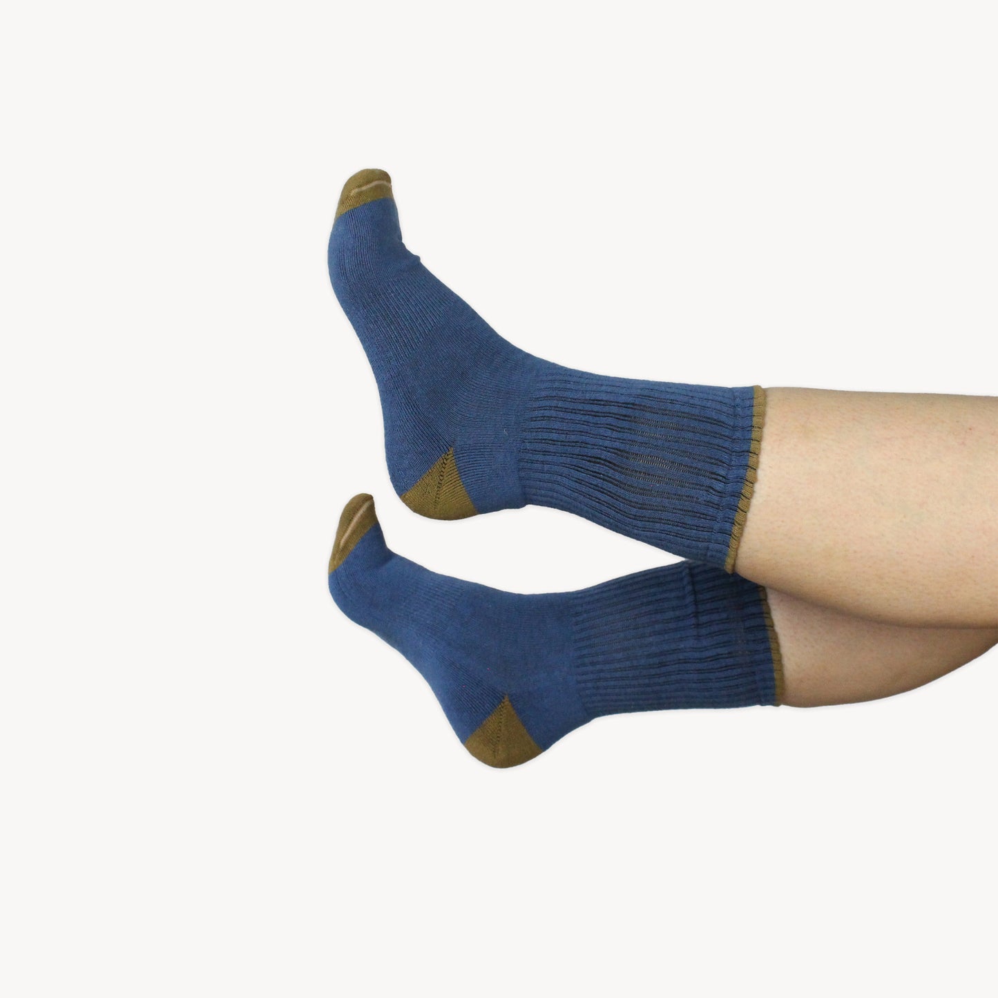 POKOLOKO Heel Toe Socks - Pack of 2 #color_brown-blue