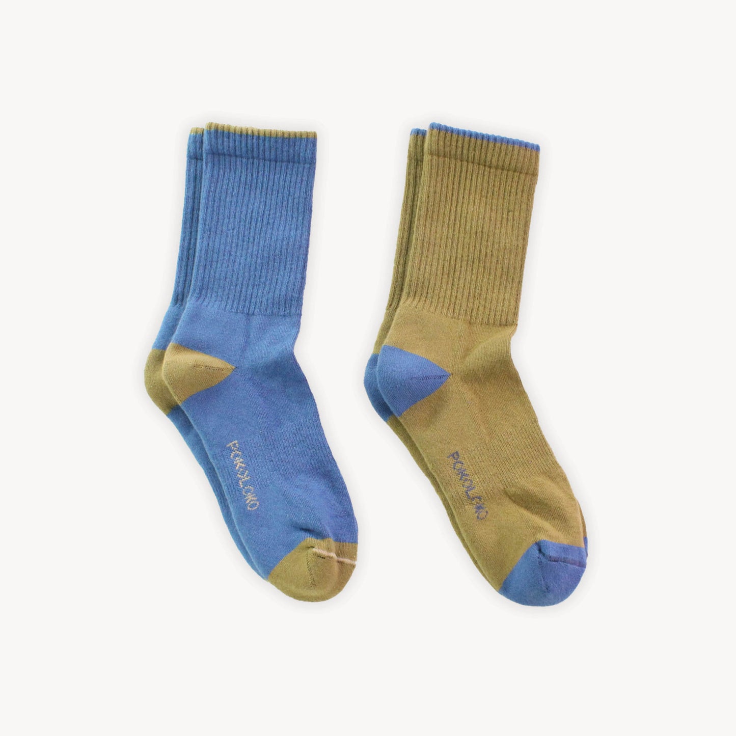 POKOLOKO Heel Toe Socks - Pack of 2 #color_brown-blue