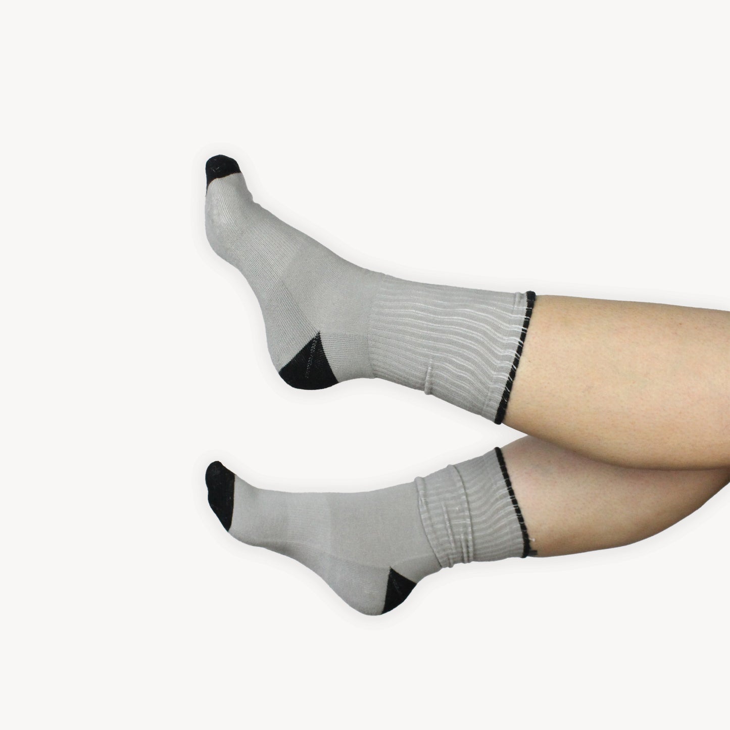 POKOLOKO Heel Toe Socks - Pack of 2 #color_grey-grey