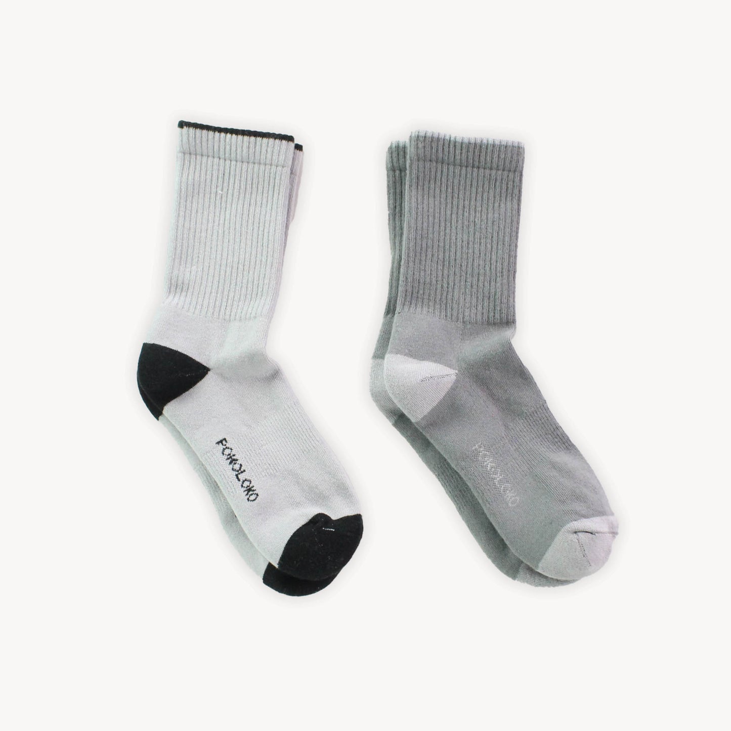 POKOLOKO Heel Toe Socks - Pack of 2 #color_grey-grey