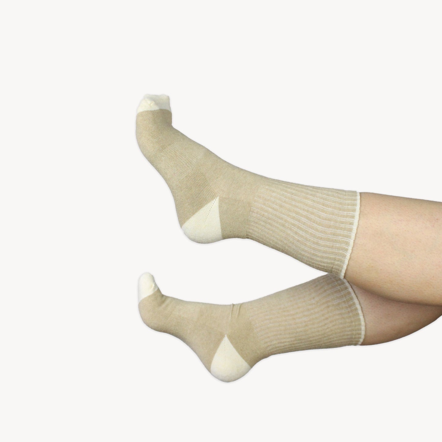 POKOLOKO Heel Toe Socks - Pack of 2 #color_linen-beige