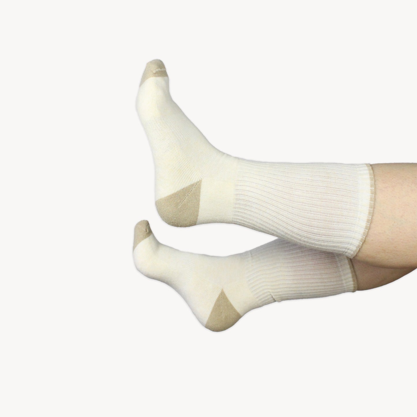 POKOLOKO Heel Toe Socks - Pack of 2 #color_linen-beige