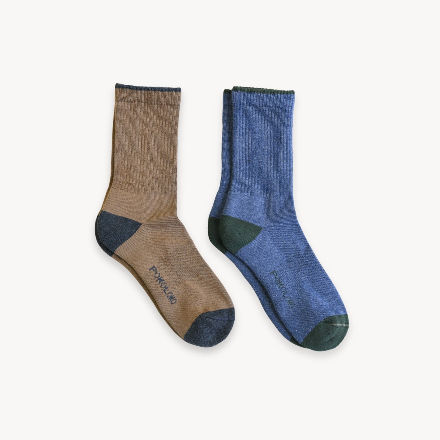 POKOLOKO Heel Toe Socks - Pack of 2 #color_naval-walnut