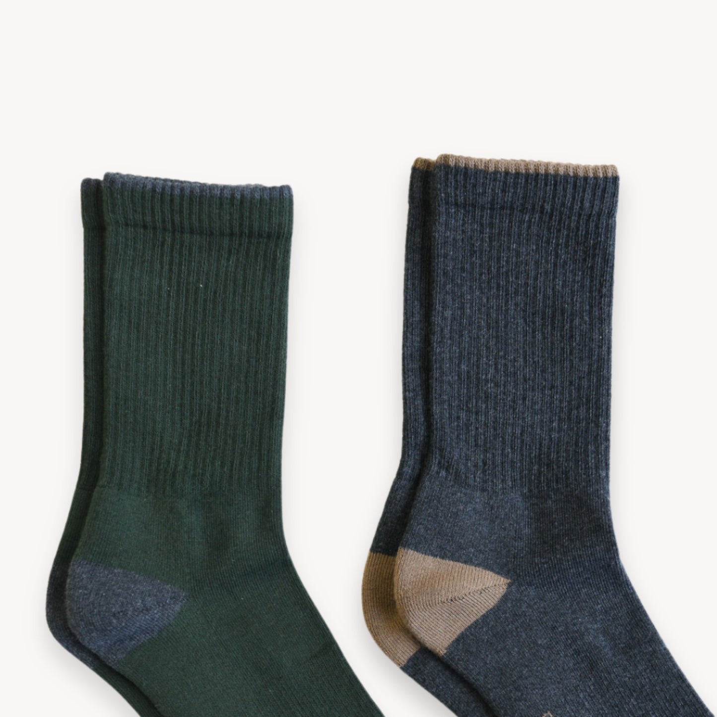 POKOLOKO Heel Toe Socks - Pack of 2 #color_forest-charcoal