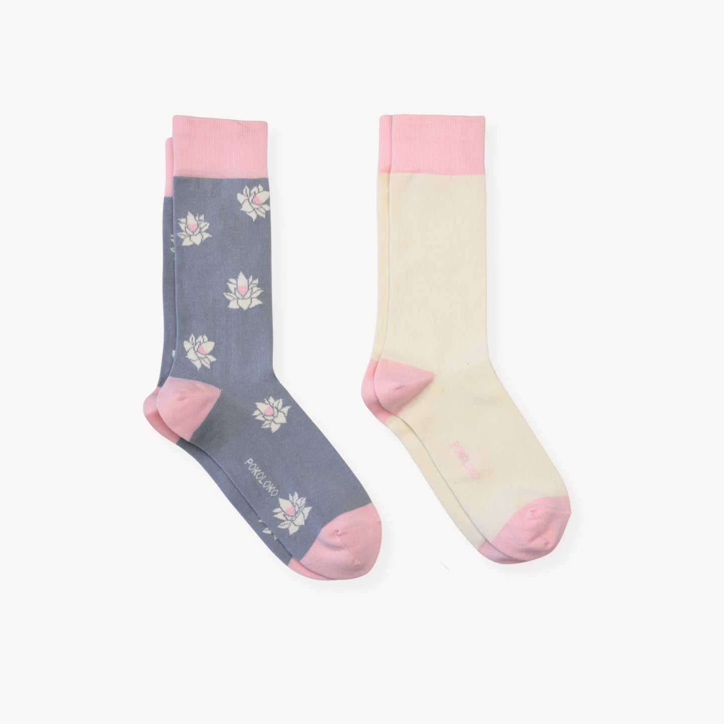Lotus & Solid Pima Socks - Pack of 2
