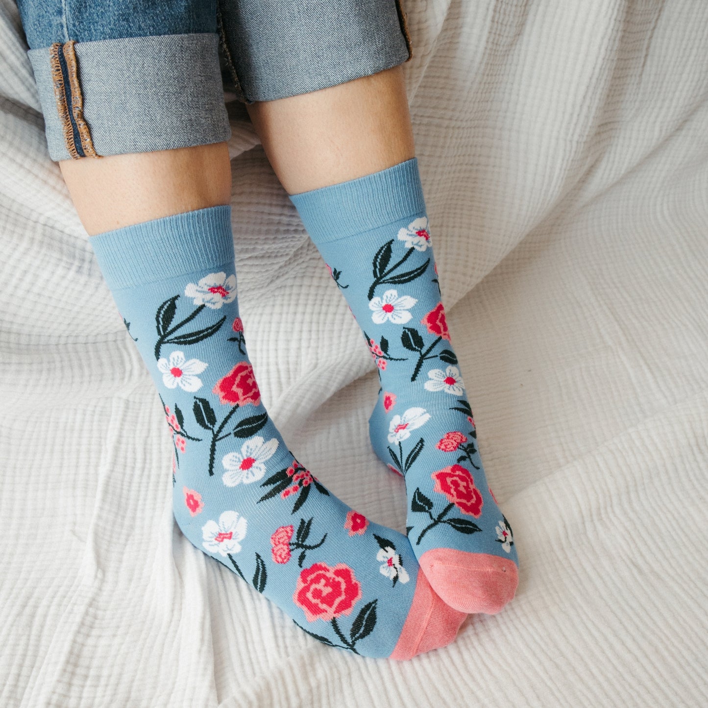 Vintage Floral Pima Socks - Pack of 2