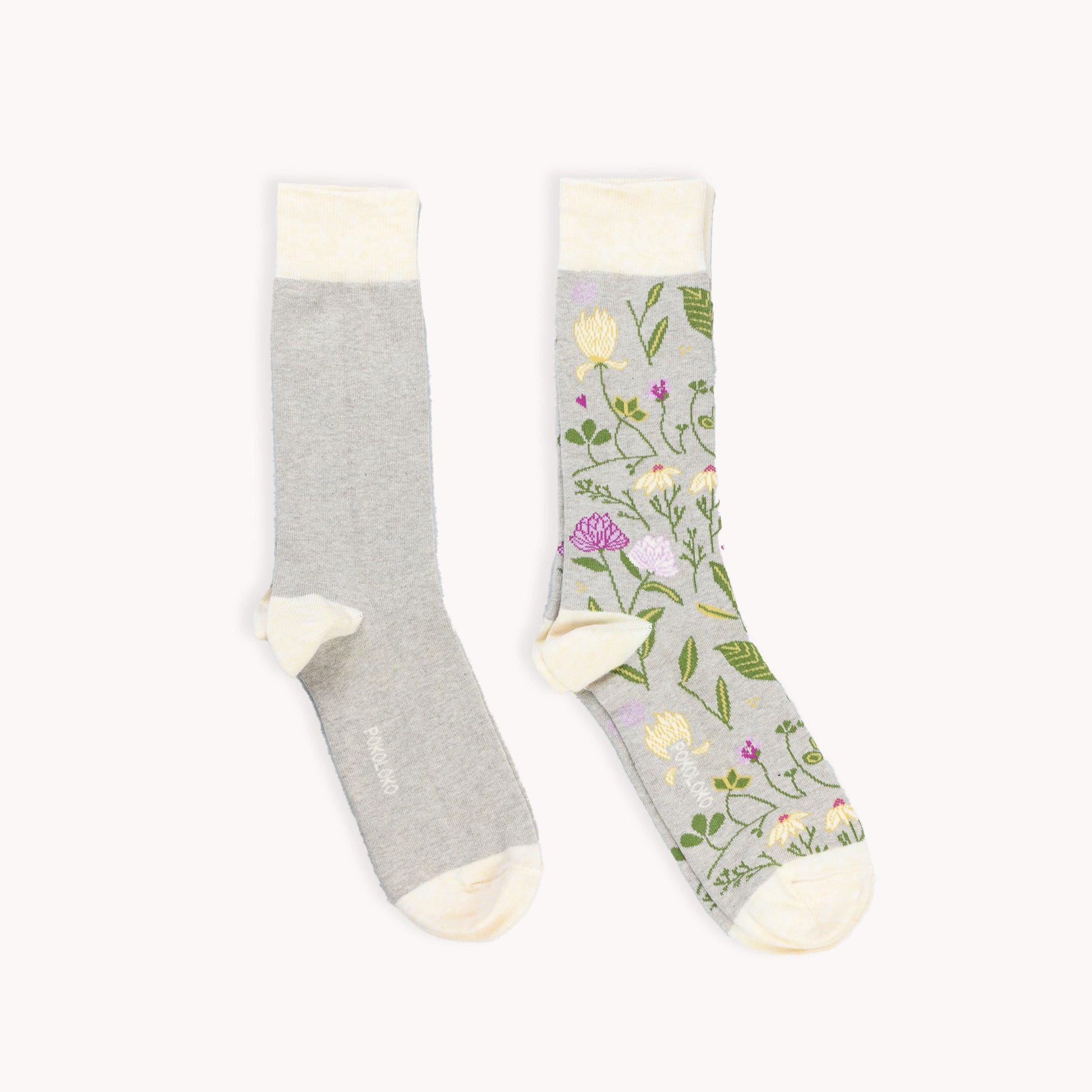 POKOLOKO Botanical & Solid Pima Socks - Pack of 2 #color_garden