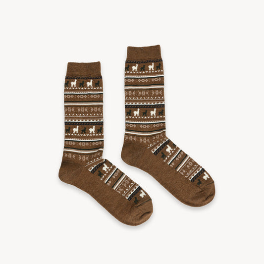 POKOLOKO Print Socks #color_caramel-print