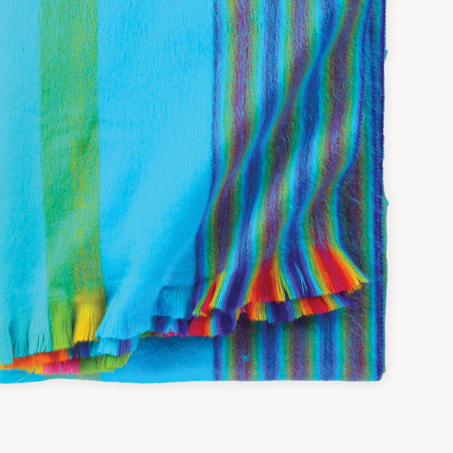 POKOLOKO Multi Stripe Fringed Alpaca Blanket #color_tropical-multi-stripe