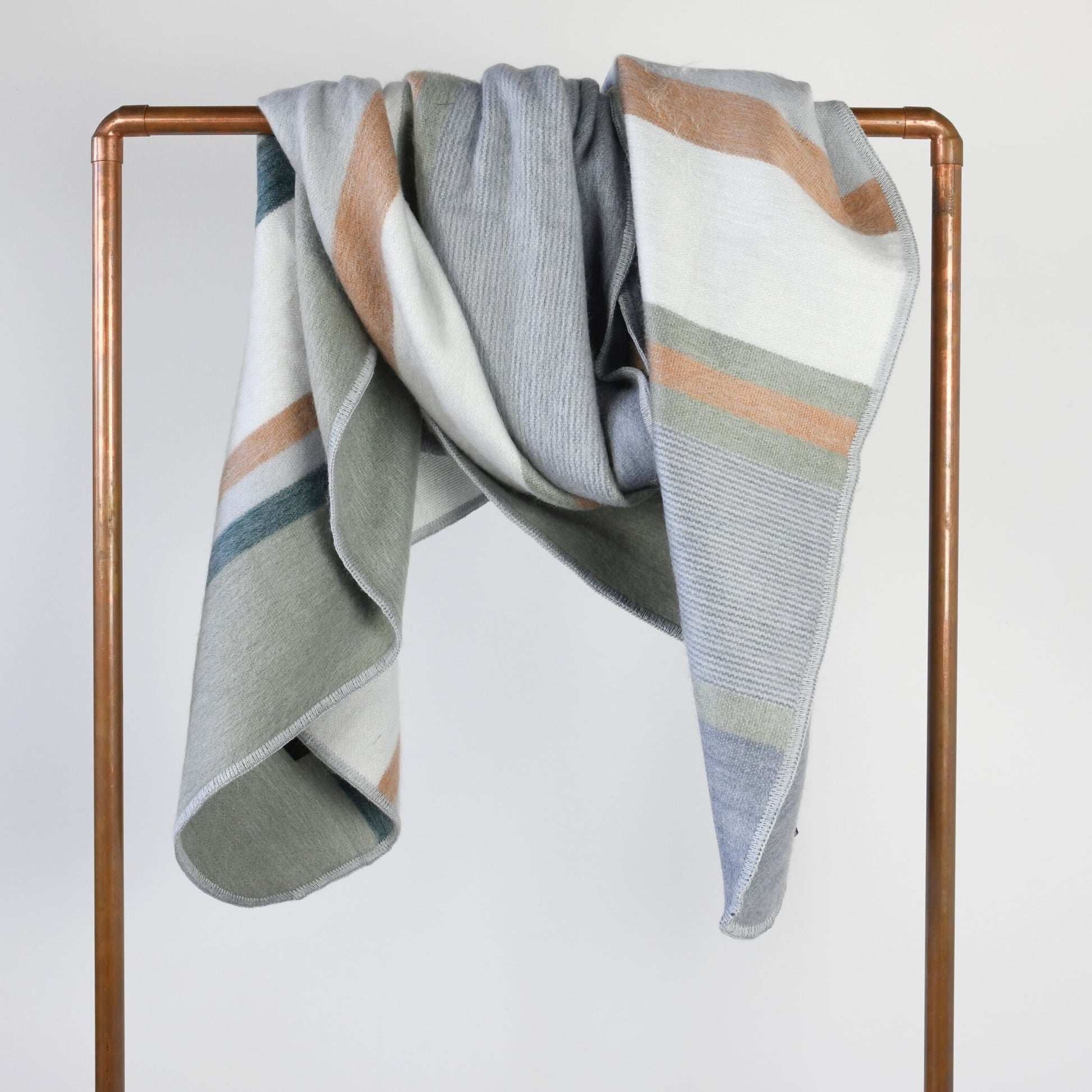 POKOLOKO Striped Alpaca Blanket #color_earth-stripe