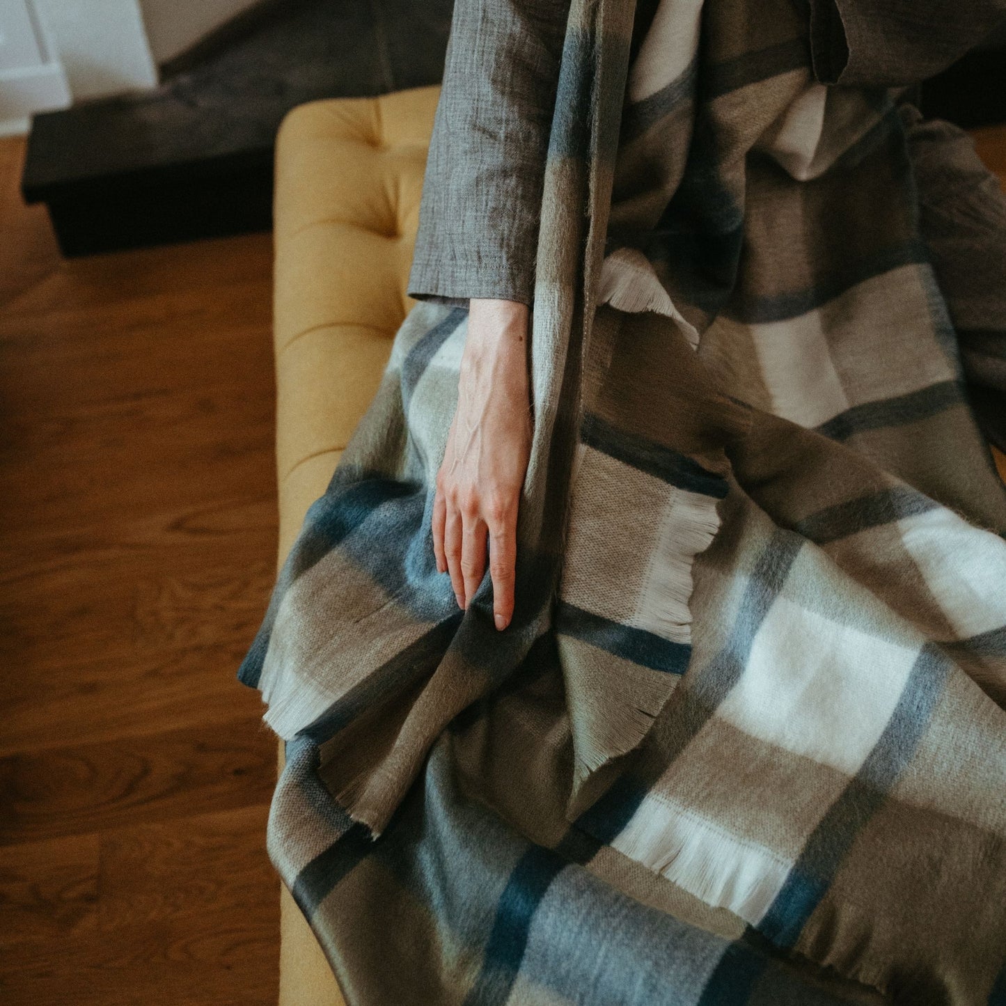 POKOLOKO Plaid Large Alpaca Blanket #color_camp-plaid