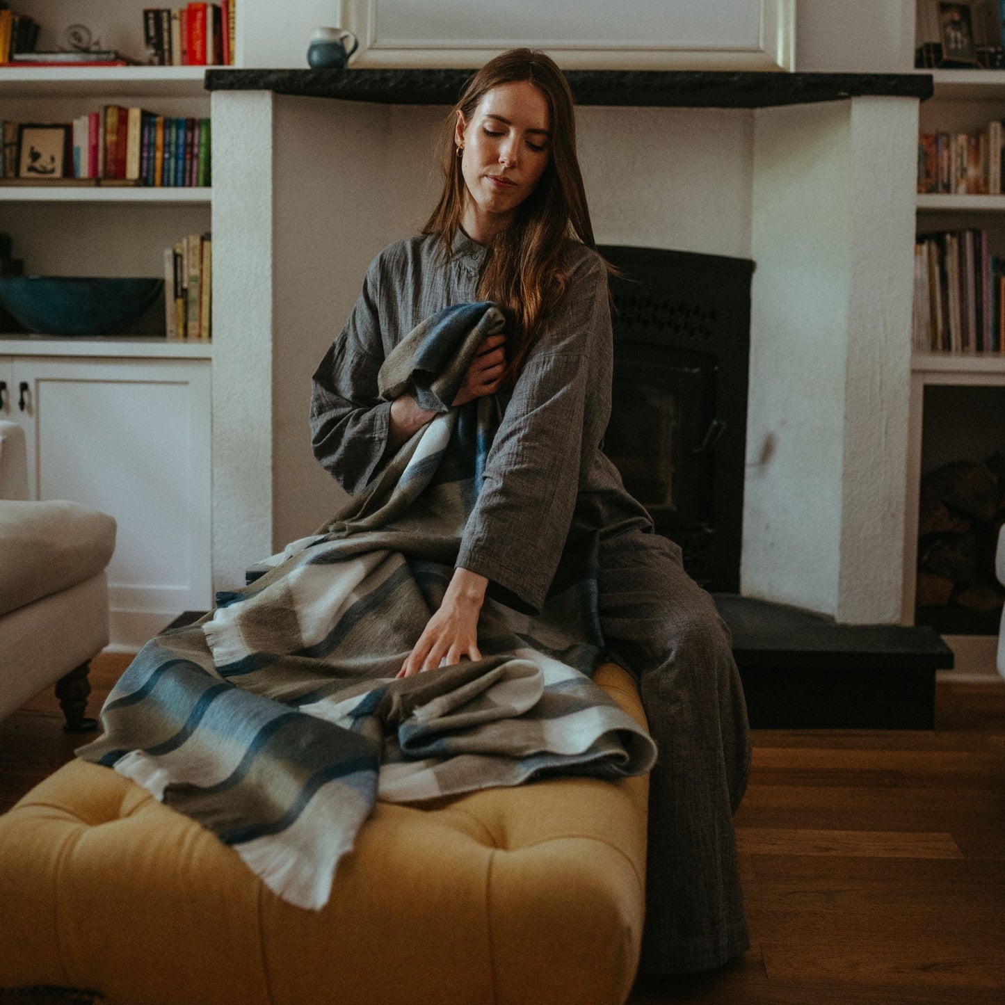 POKOLOKO Plaid Large Alpaca Blanket #color_camp-plaid
