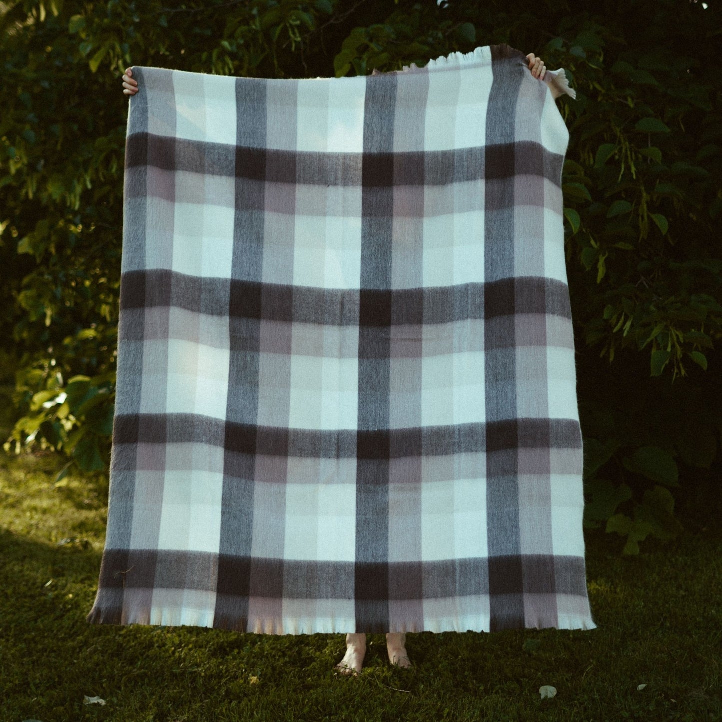 POKOLOKO Large Check Alpaca Blanket #color_walnut-check