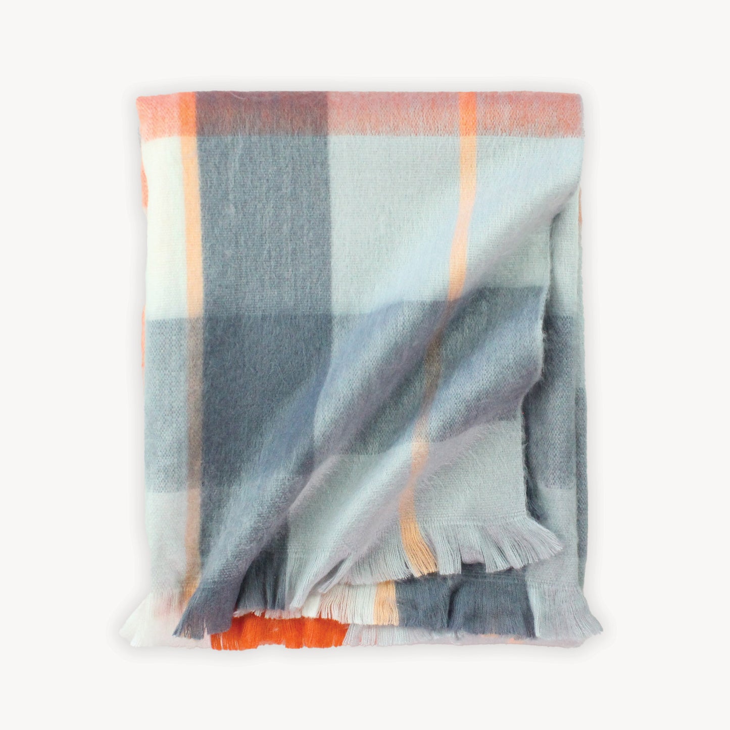 POKOLOKO Large Check Alpaca Blanket #color_sienna-grey-check