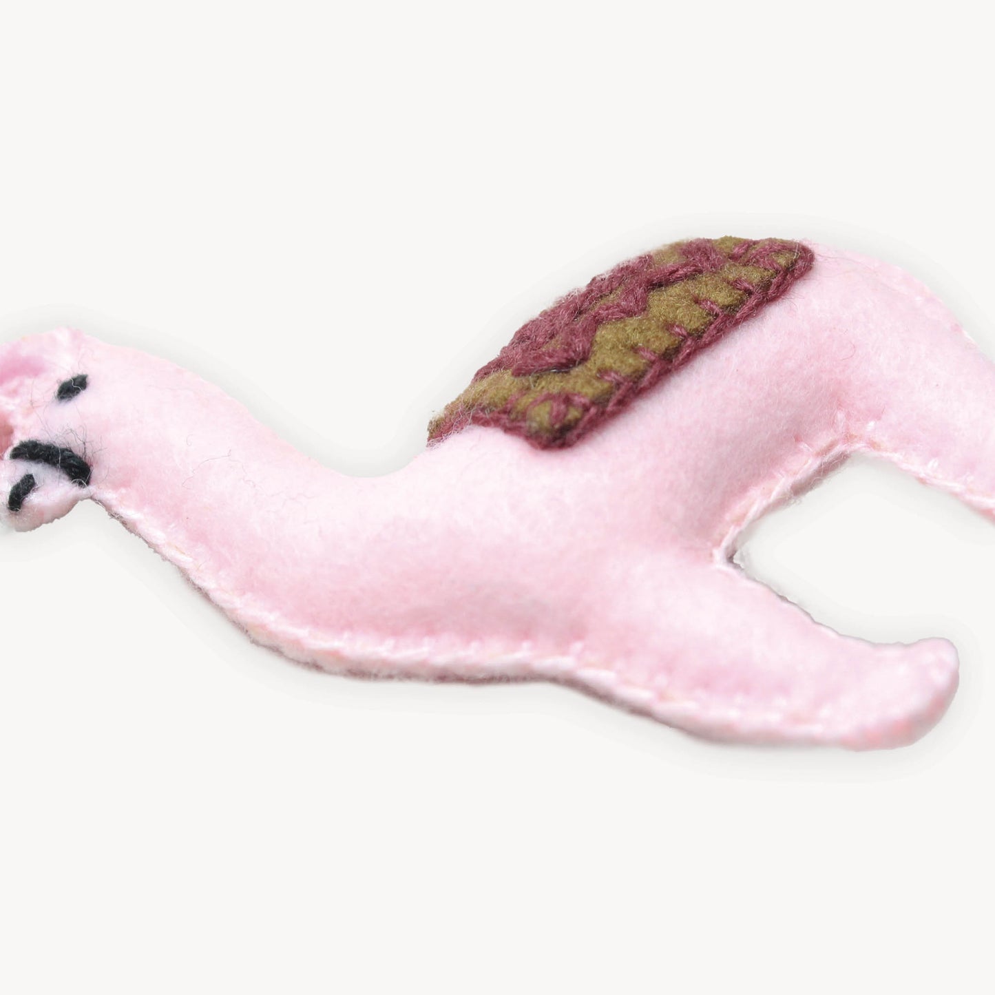 POKOLOKO Hand-Embroidered Ornament #color_pink-alpaca-friend