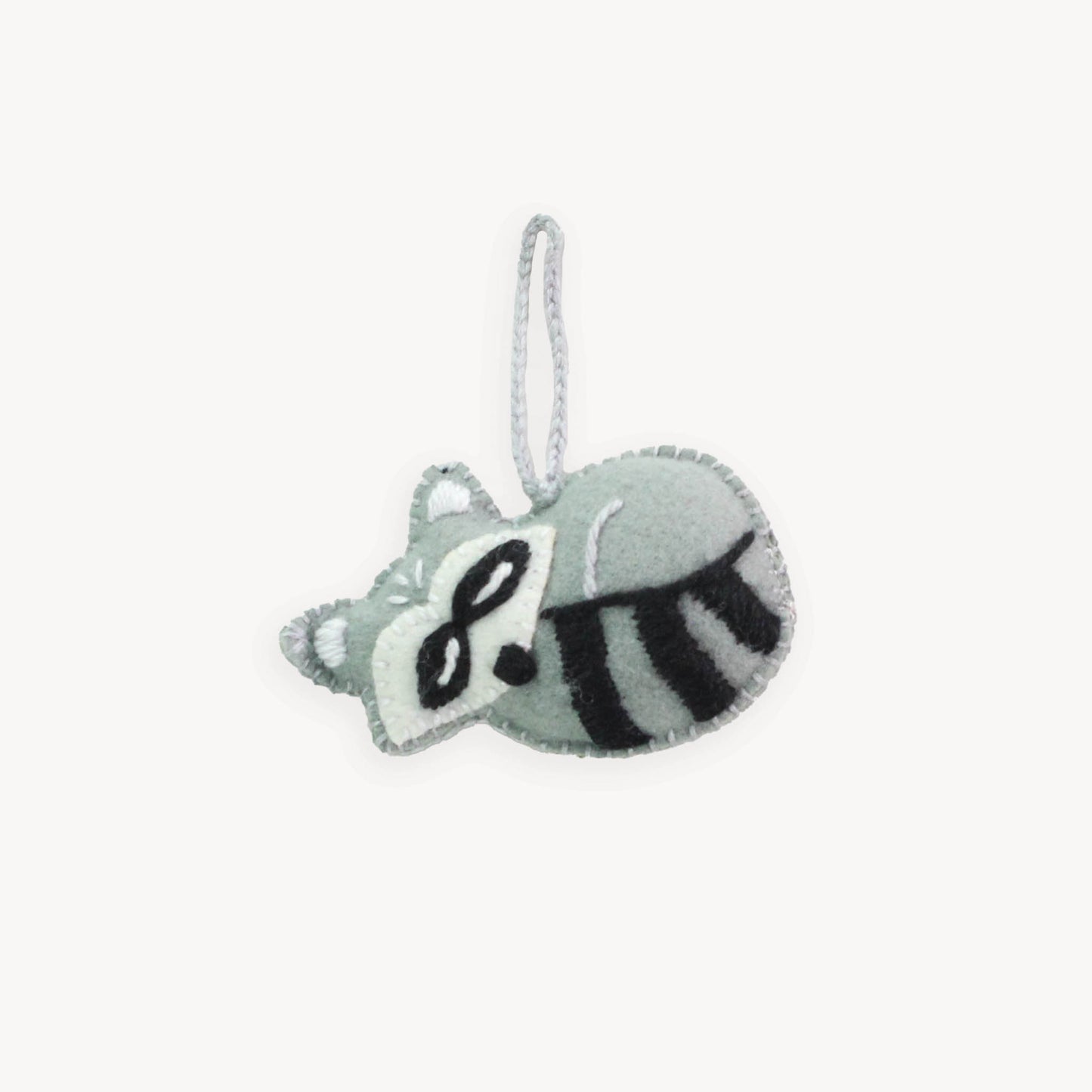 POKOLOKO Hand-Embroidered Ornament #color_rockie-raccoon