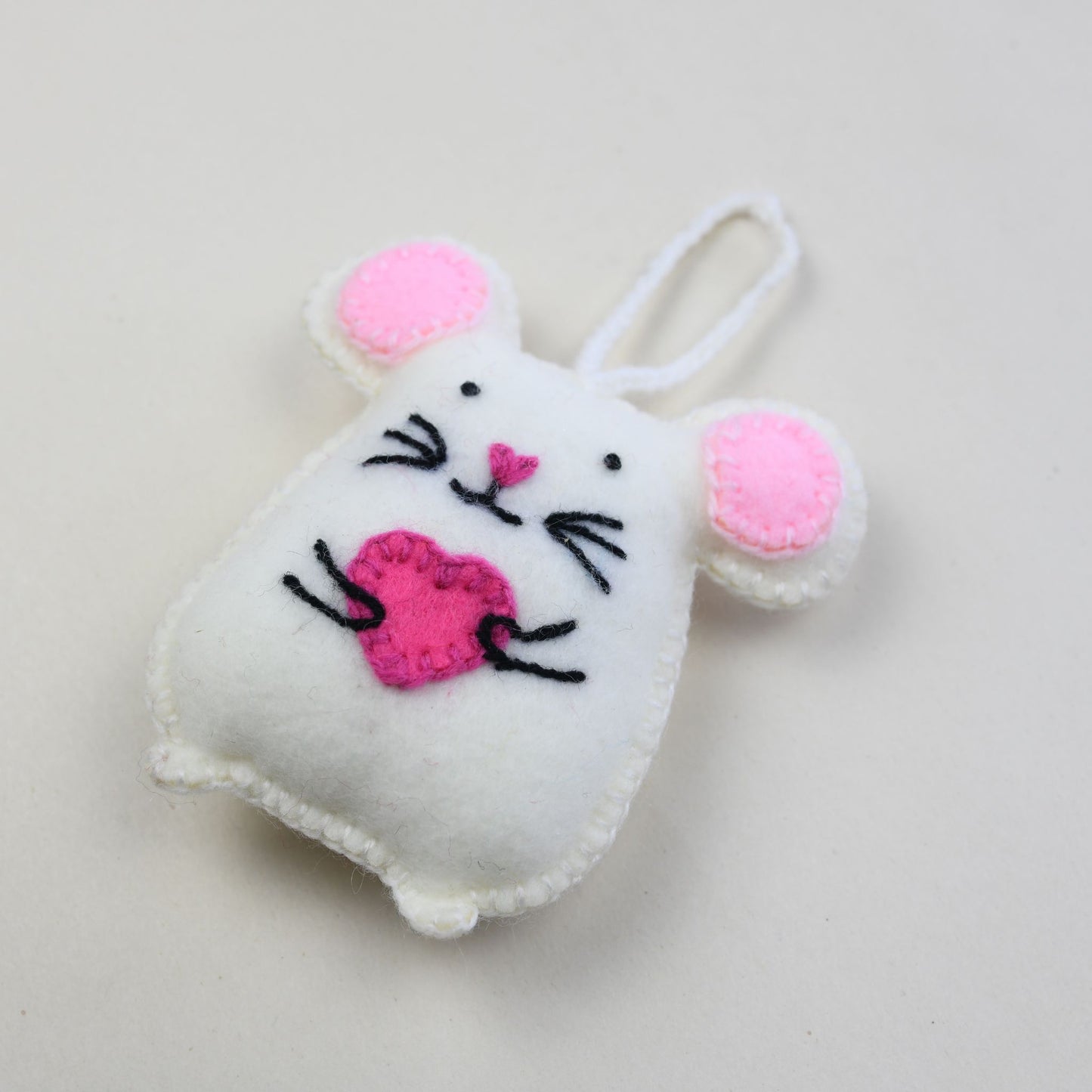 POKOLOKO Hand-Embroidered Ornament #color_mouse-lover